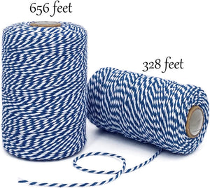 Red and White Twine,Green and White Twine,656 Feet Cotton String