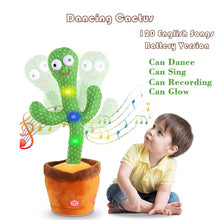 Load image into Gallery viewer, Dancing Cactus 120 Song Speaker Talking Usb Charging Voice Repeat Plush Cactu Dancer Toy Talk Plushie Stuffed Toys For Kids Gift
