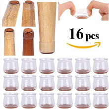 Load image into Gallery viewer, 16pc Chair leg cap Elastic silicone furniture table feet protection Bottom Cover Pad wood floor protector Scratches Reduce Noise
